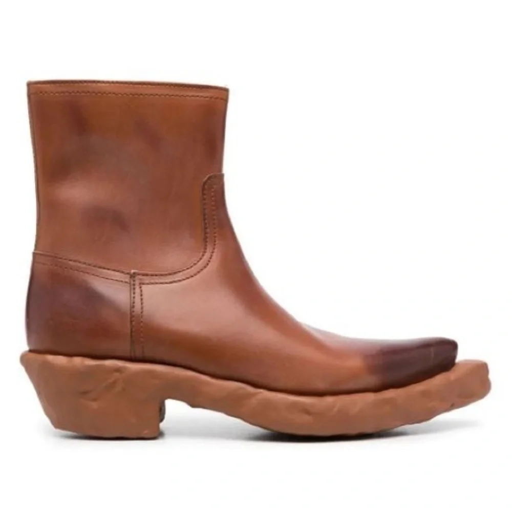 New Camperlab Venga Brown Leather Boots Funky Unique Unisex Sz 41